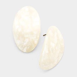 Curved Oval Celluloid Acetate Tortoise Earrings